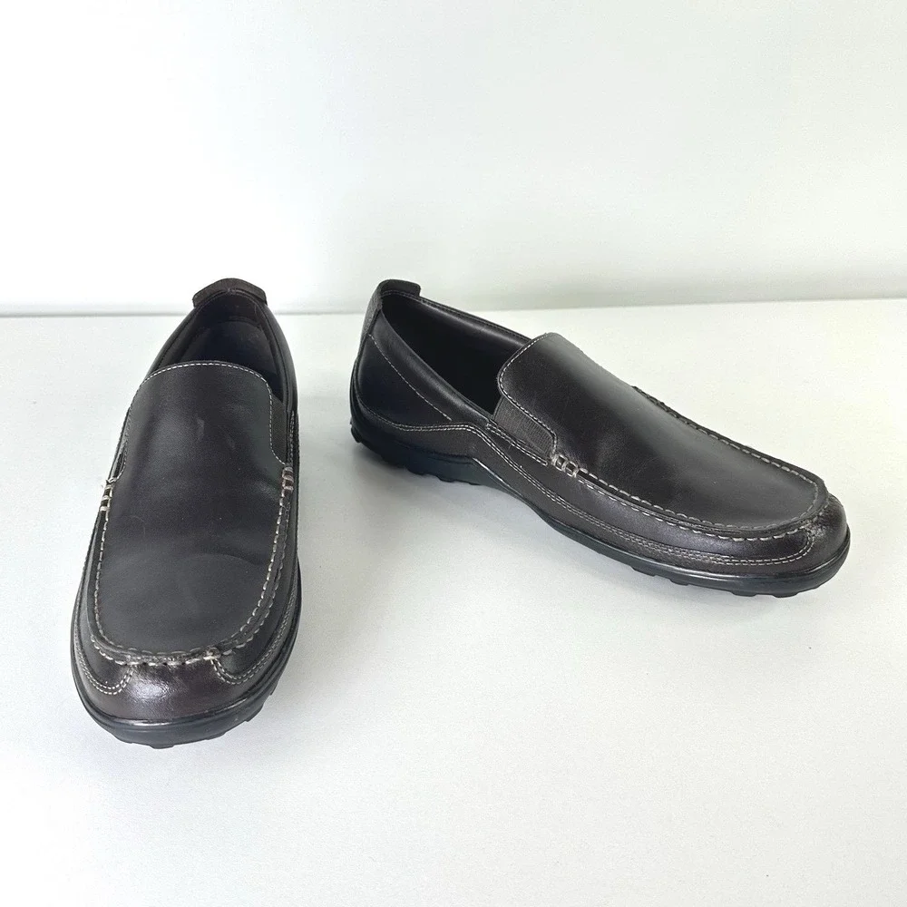 Cole Haan Driving Loafers Shoes Brown Leather CO4059 Slip‎ On Moccasins Mens 8.5